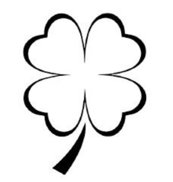 Клевер четырехлистный контур