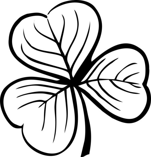 Лист клевера контур