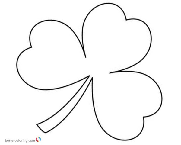 Лист клевера контур