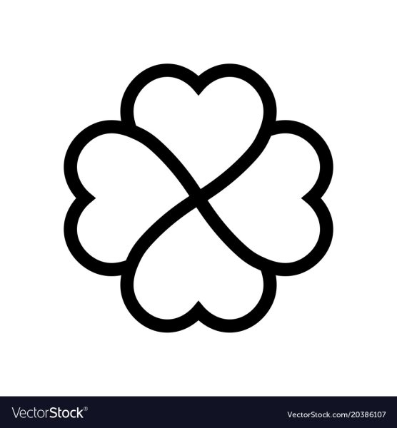 Клевер контур вектор