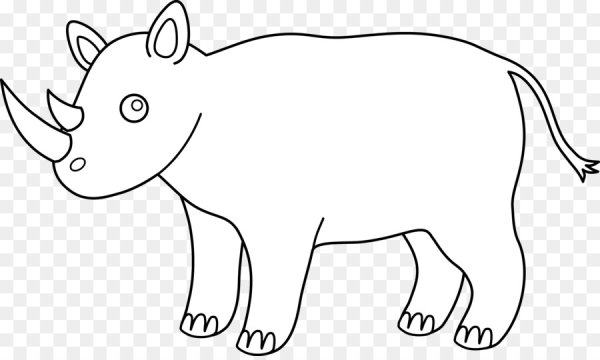 Раскраска носорог для детей 3-4 лет