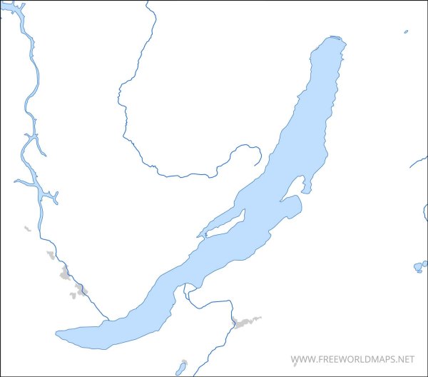 Оз Байкал на контурной карте
