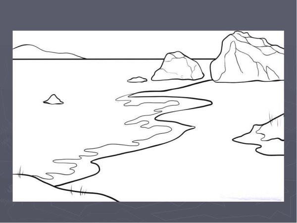 Морской пейзаж раскраска