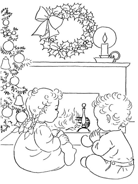 Рождественская раскраска для детей