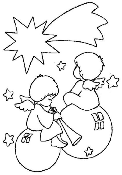 Зимний пейзаж раскраска