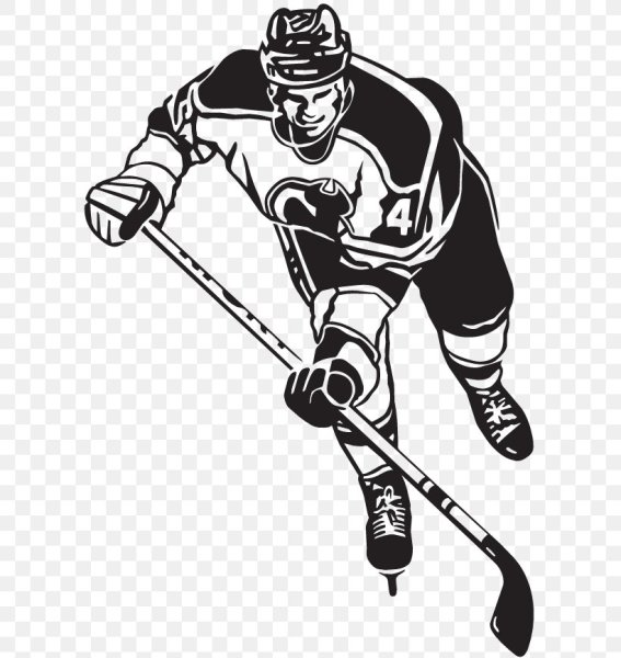 Силуэт хоккеиста с клюшкой