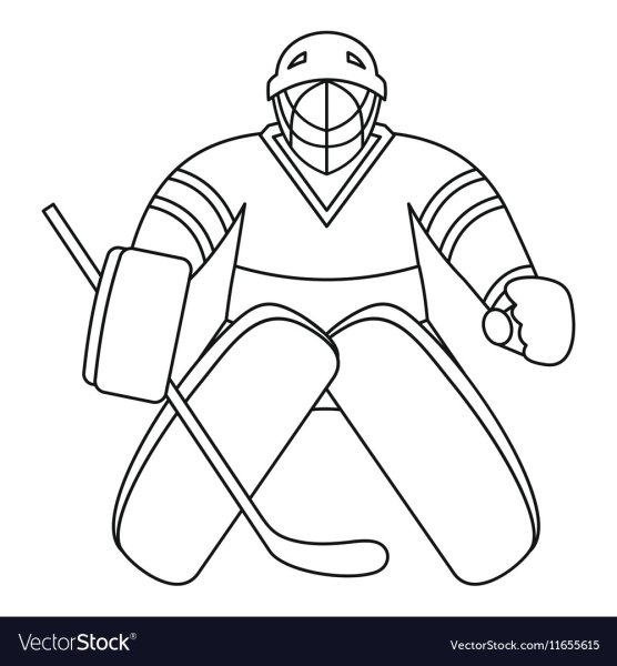 Нарисовать хоккеиста вратаря