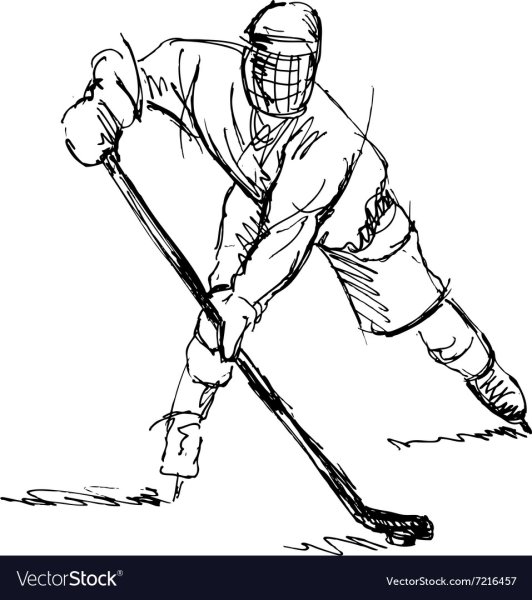 Хоккеист набросок