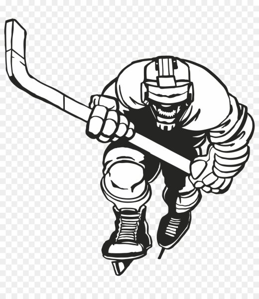 Хоккейная клюшка трафарет