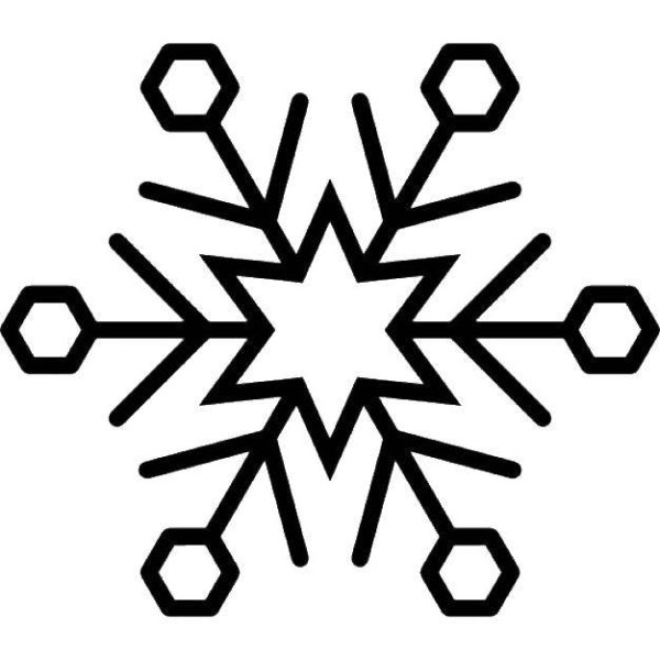 Снежинка рисунок контур