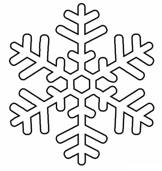 Снежинка раскраска для детей
