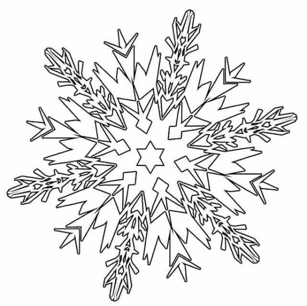 Снежинка раскраска