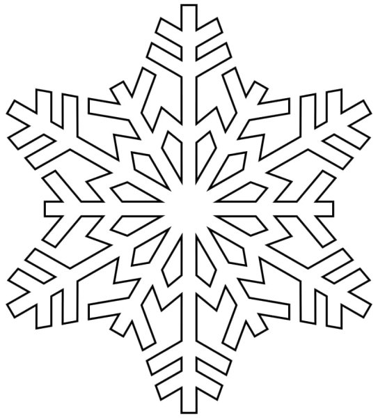 Снежинка раскраска для детей