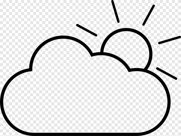 Раскраска солнце и облака