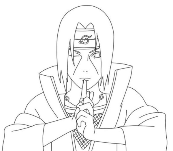 Наруто раскраска Итачи Учиха