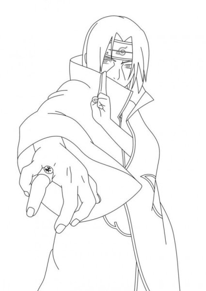 Наруто раскраска Итачи Учиха