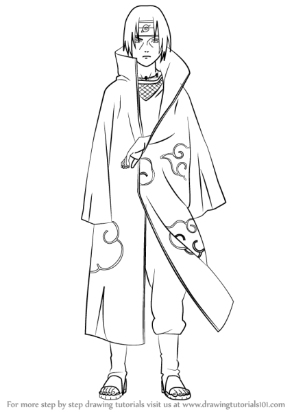 Раскраски Наруто Акацуки Итачи