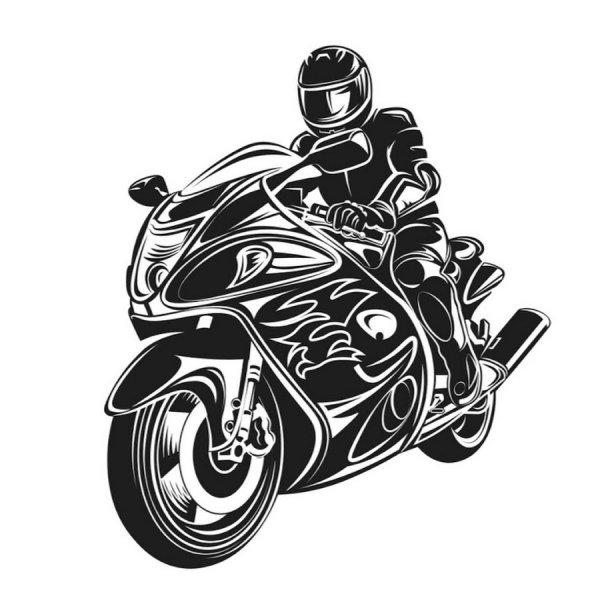 Мотоцикл вектор монохром