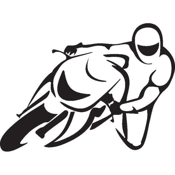 Силуэт байкера на мотоцикле