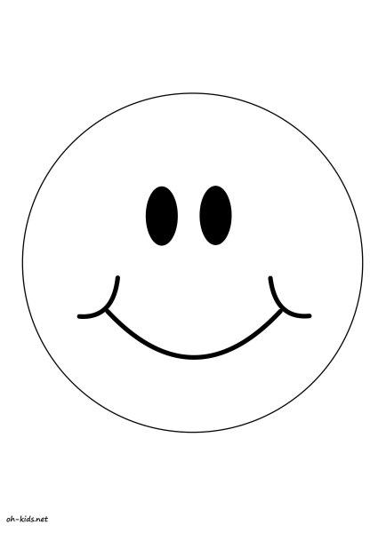 Смайлик раскраска для детей