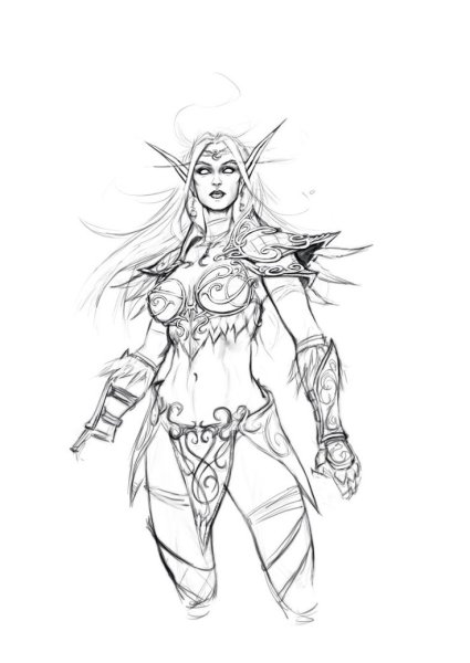 Скетчи варкрафт Эльф