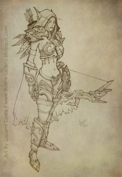 Сильвана варкрафт скетч