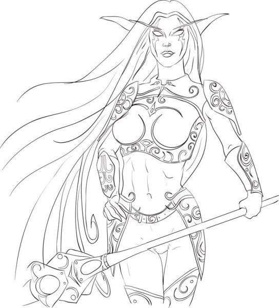 Раскраска World of Warcraft эльфы