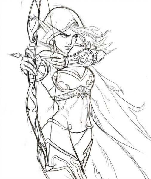 Сильвана варкрафт скетч