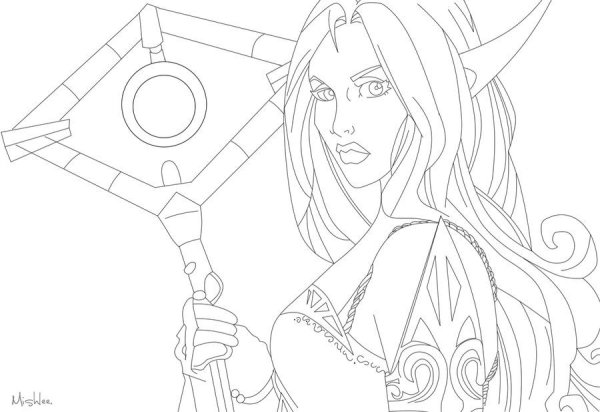 Раскраска World of Warcraft эльфы