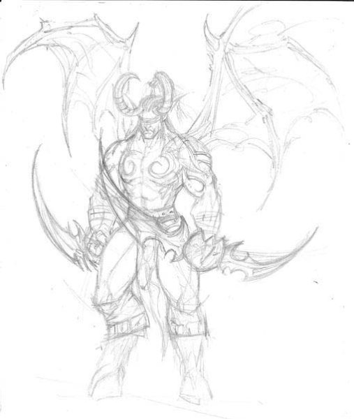 Иллидан ярость бури черно белый