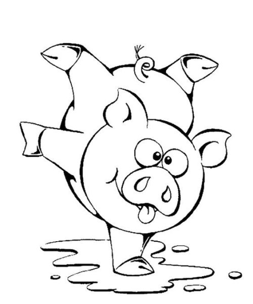 Поросенок для раскрашивания