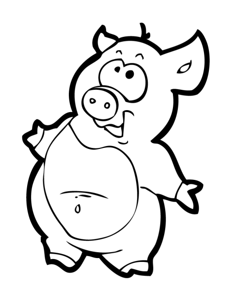 Свинья трафарет