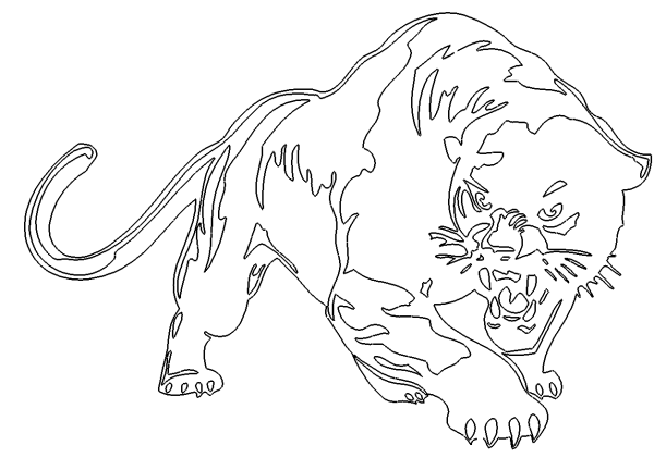 Пантера эскиз контур