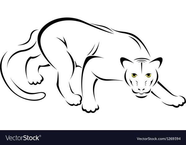 Пантера тату раскраска