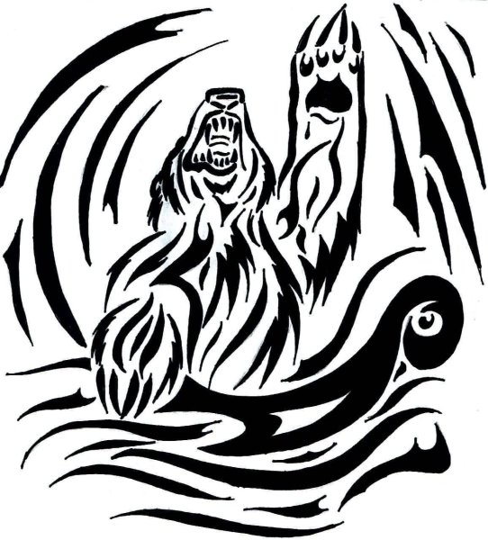 Трайбл медведь тату эскизы