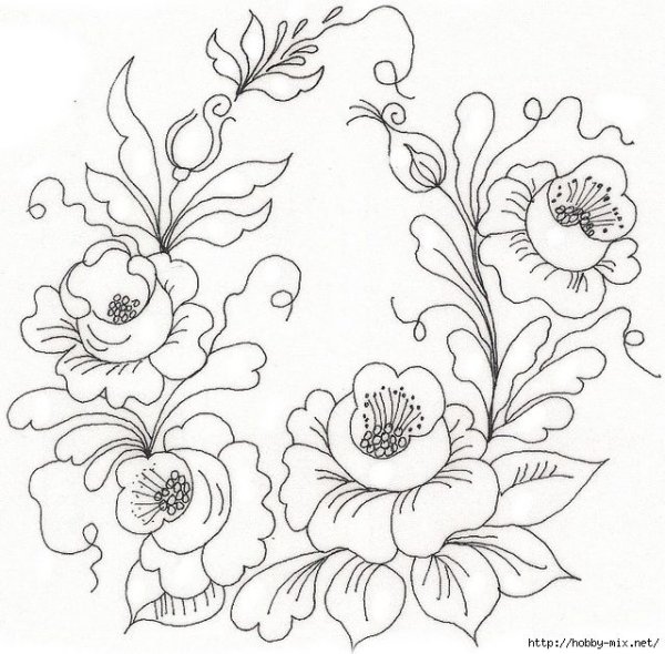 Трафареты цветов для батика