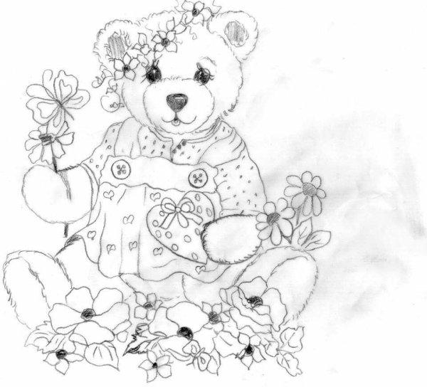 Раскраски для девочек мишки