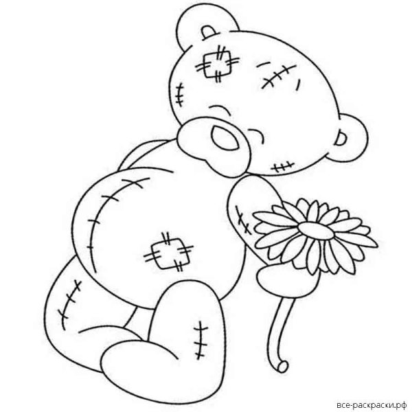 Мишка Тедди контур