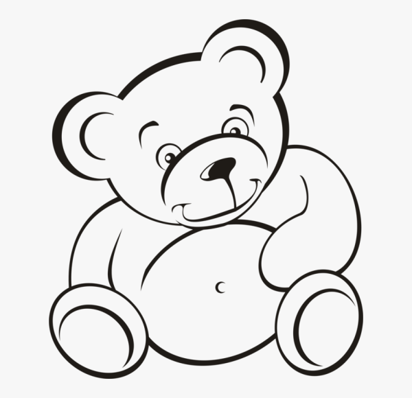 Разукрашка мишка Тедди