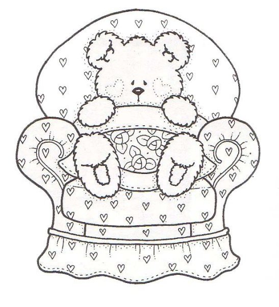 Мишка с сердечком карандашом