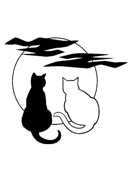 Силуэт двух кошек