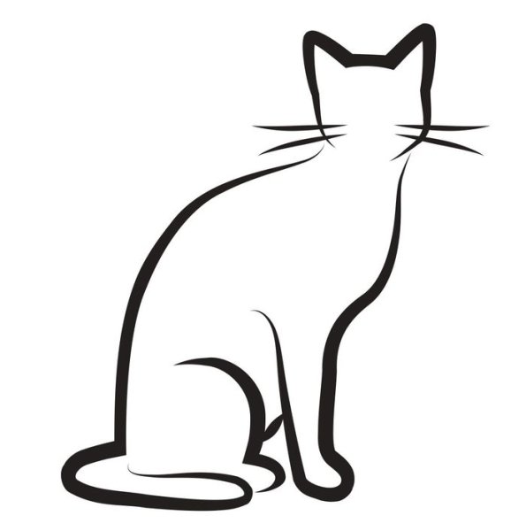 Трафарет кошки для рисования