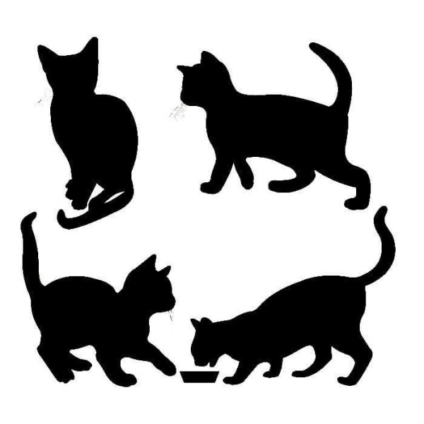Силуэты кошек для вырезания трафарета