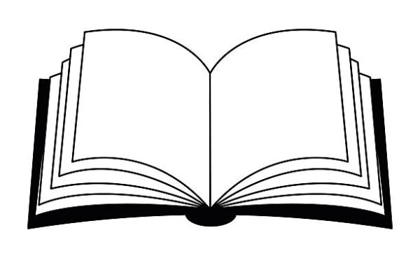 Открытая книга черно белая