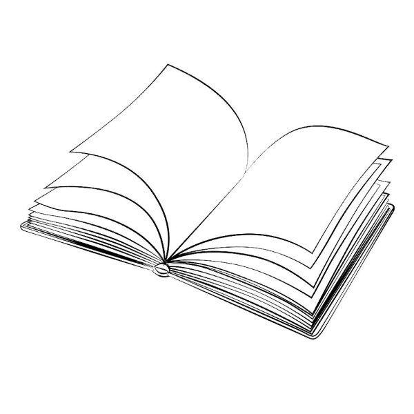 Открытая книга раскраска