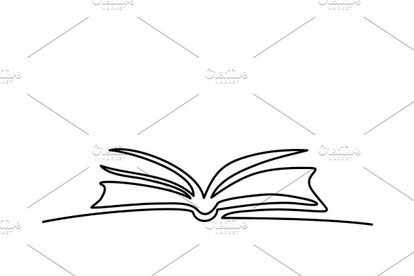 Книги одной линией нарисованы