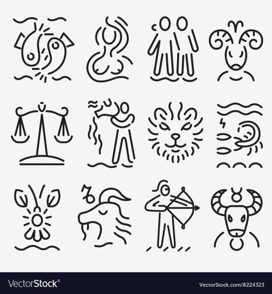 Векторные знаки зодиака для плоттера