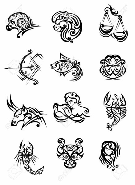 Тату знаки зодиака трайбл