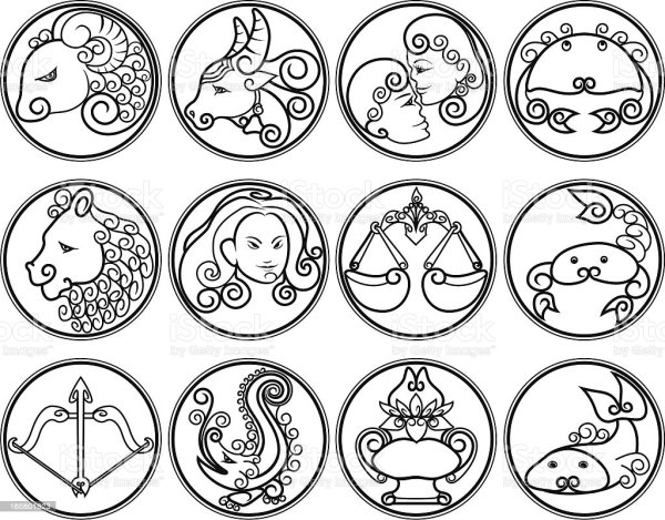 Знаки зодиака черно белые детские