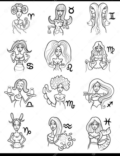 Знаки зодиака карандашом